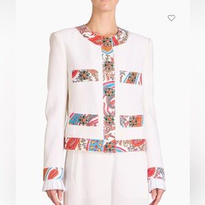 Andrew Gn Paisley-Trim Crepe Jacket NWT